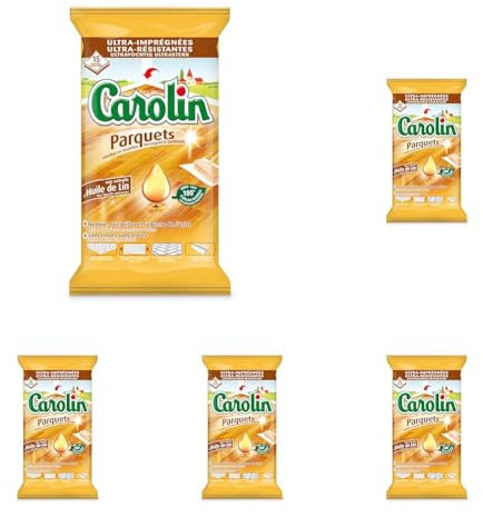Carolin Lingettes Sols Parquets Vitrifiés et Stratifiés x15 (Lot de 5)