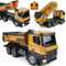 COIL RC LKW Ferngesteuert 1:14 LKW rc - Ferngesteuertes Baufahrzeug mit Licht und Sound, Robuste Konstruktion, Kippbare Ladepritsche, Perfekt für Kinder RC Kipper, Ferngesteuerter LKW- Gelb