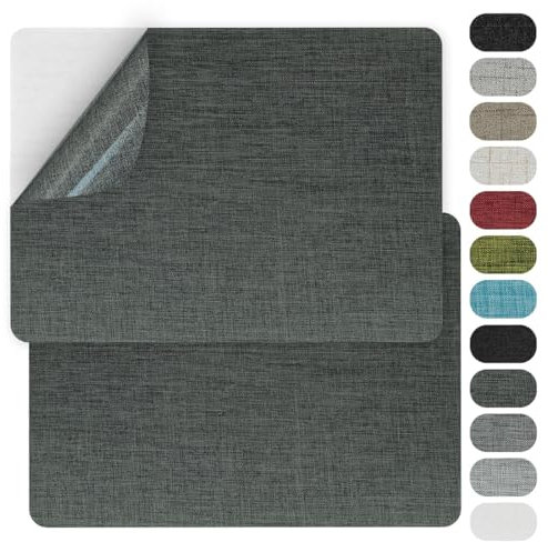 GYGYL 2 Pcs 20.3cm X 28cm (8 X 11in) Fabric Repair Patches, Linen Repair Patches, Self-Adhesive Fabric Patch for Sofas, Couch, Furniture,Tote Bags, Car Seats-Dark Grey