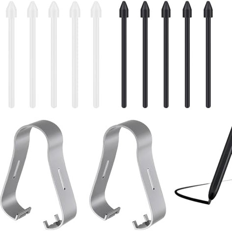 10 Pezzi Punte Pen Ricambio, Ricambio per Pennino, per S-Pen per Samsung Galaxy S6, S6 Lite, S7, S7 FE, S7+, S8, S8+, S8 Ultra, Note 10, Note 20, S21 Ultra, S22 Ultra, Kit Punte Pennino con Pinzetta
