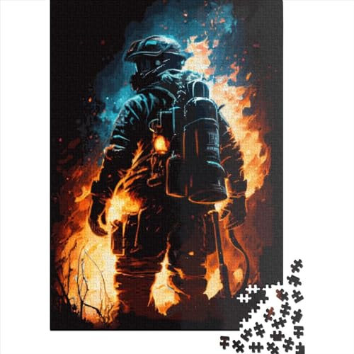 Puzzle Feuerwehr Flammen schwer schwer 100% Recycling Pappe Puzzle für Kinder und Erwachsene ab 12 Jahren Geburtstagsgeschenk 70x50cm/1000 Teile