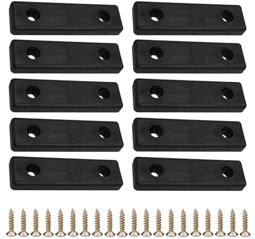 cyclingcolors 10x Möbelfüße Rechteckig Möbelgleiter Kunststoff Bodenabstandshalter 50x14mm Kunststoffgleiter zum Anschrauben, schwarz