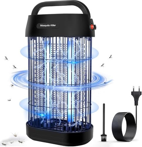 Zanzariera Elettrica, 16W 3000V Lampada Antizanzare, UV Lampada Zanzare con Gancio portatile, Zanzare Elettrico Ecologica e Silenziosa, Adatta per Giardino, Cucina, Camera Letto,Ufficio(100m²)