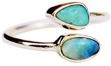 Exquisiter Opalring für Frauen, atemberaubender australischer Opal, handgefertigte Ringe, verstellbarer Edelsteinring, Hochzeitstag, Geschenk, Schmuck, blaue Feueropalringe