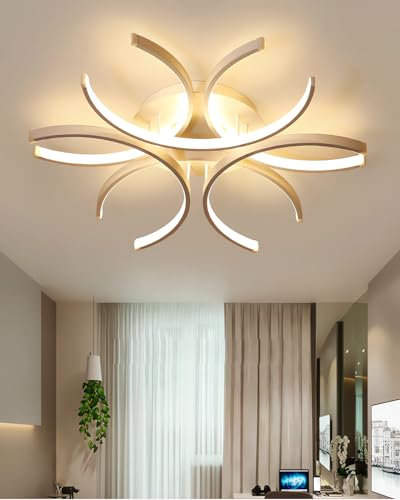 MOMOYY Moderne Heterotyp-Deckenleuchte, LED-Deckenleuchte Dimmbare Wohnzimmerlampe mit Fernbedienung, Innen-Deckenleuchten Kronleuchter, für Schlafzimmer Esszimmer Arbeitszimmer 3200K-6000K (72cm)