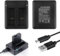 4.4V 0.8A Dual Camera Battery Charger for GoPro HERO12/11/10/9, Battery Charger with Type-C and Micro USB Ports, Portable Power Chargering Box with LED Indicator, 45cm Charging Cable (No Batteries)