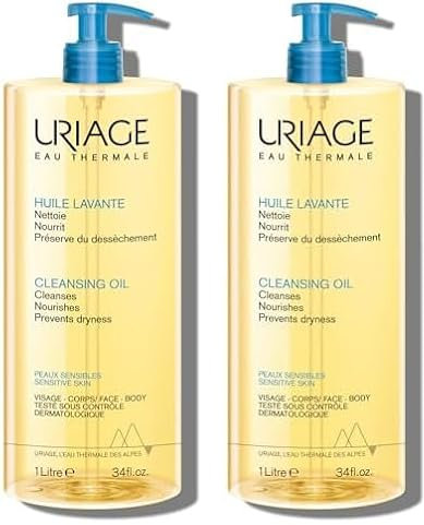 Uriage Huile de douche lavant pour le bain, 1 L (Lot de 2)