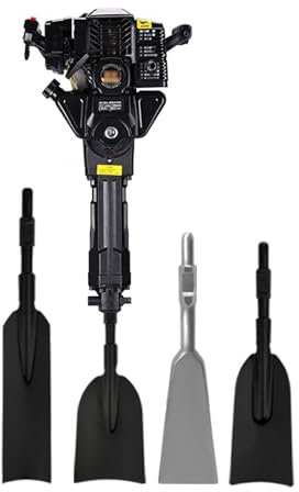 YSFHYAN Handheld Trencher Digger Machine,Powered Garden Tree Digger,Excavator Tree Planting Shovel,Portable Excavator,Hand Pulled Start,Equipped with 4 Types of Shovels,for Digging Trees and Trenches