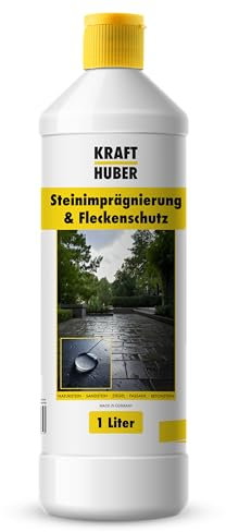KRAFTHUBER® Steinimprägnierung Außen [1L = ca. 12m²] – Stein Imprägnierung für Pflaster, Beton & Naturstein – Farbneutral & Wasserabweisend