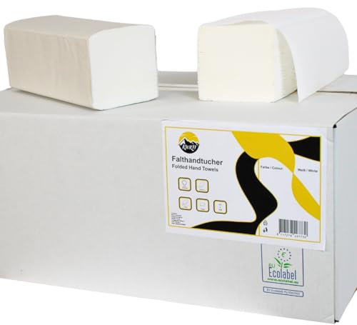 KURTT Papierhandtücher für Spender | 2-lagig, 24 x 21 cm | 3.200 Blatt | ZZ/V-Falz geeignet für Handtuchspender in Toiletten, Büros, Praxen und Studios