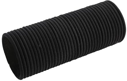 DERICOR Haargummis, 50 Stück Elastische Haargummis, Haargummi Mädchen, Damen Haarschmuck (Schwarz, 50 Stück)