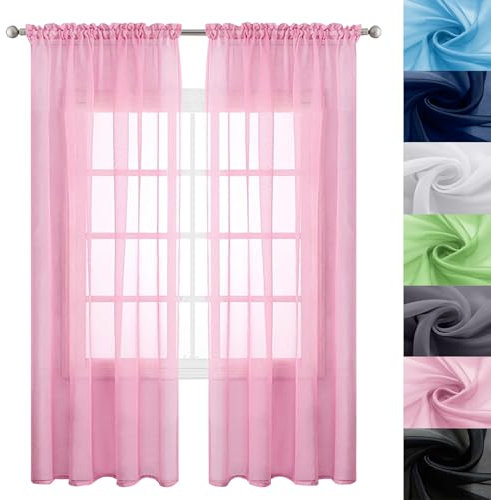 Rideaux en Lin Translucides 200 x 270 cm Isolamento Lumiere Anti UV Decorazione Rideaux Opaques Rideaux Isolanti Thermiques pour Porte Fenetre Salone Salone, Rosa