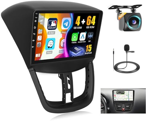 Hikity 8 Núcleos 4G+64G DSP Radio Coche Peugeot 207 2006-2010 9 CarPlay