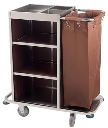 Premium-Hotel- & Housekeeping-Wagen auf Rädern, multifunktionaler kommerzieller Reinigungstrolley für Housekeeping in Hotels und Apartments,B