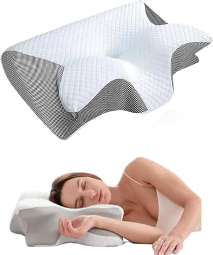 Seladi airflow pro kissen-Nacken therapiekissen schlafapnoe orthopädisches -Kissen schnarchen apnoe-Unterstützung des Nackens-Abnehmbarer und waschbarer-Schlafprobleme wirksam verbessern(Gray)