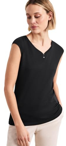 Street One Shirt mit gerundetem V-Ausschnitt Black 38
