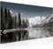 Runa Art Wandbild Landschaft Berge 1 Teilig 100 x 40 cm Modern Bild auf Vlies Leinwand Landschaft Schlafzimmer Wohnzimmer Schwarz Weiss 606812c