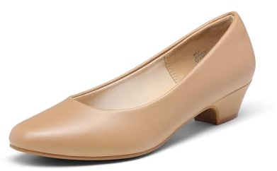 DREAM PAIRS Damen Chunky Bequeme Schuhe | Runde Zehe Geschlossene Zehe Niedrige Blockabsätze Arbeit Pumps