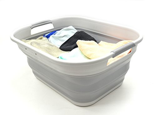 SAMMART 19,5L klappbar TPE/PP Wäschekorb (Grau)