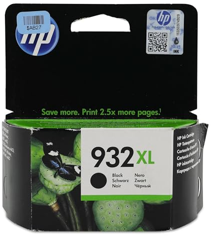 HP Original Schwarze Tintenpatrone mit hoher Kapazität 932XL