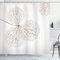 ABAKUHAUS Botanik Duschvorhang, Natürliche botanische Pflanzen, Stoffliches Gewebe Badezimmerdekorationsset mit Haken, 175 x 220 cm, Weiß und Braun