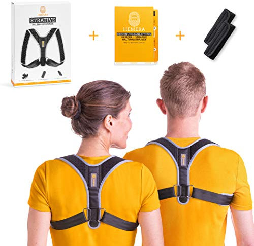 HEMERA Geradehalter zur Haltungskorrektur gegen Rücken-, Nacken und Schulterschmerzen | Rückenstütze gegen Verspannungen