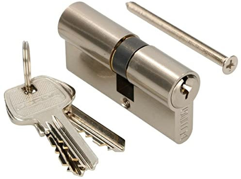 KOTARBAU Cylindre de serrure 25/30 en nickel - Cylindre profilé - Serrure de sécurité - Double cylindre en laiton