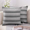 MIULEE 2 Piezas de Funda de Cojines a Rayas de Colores Lino Duradero Funda de Almohada Cuadrada Decorativa para Hogar Sofá Cama Silla Dormitorio Habitacion Juvenil 50x50cm Gris Claro