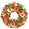 Spring Wreath Large Front Door Wall Hanging Orange & Green Summer Garland Ornament Garden Party Decor (BM34)