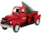 Toddmomy 1 Stück Vintage Roten LKW Weihnachten Vintage Truck mit Mini Weihnachtsbäume für Weihnachten Dekoration Tischdekoration