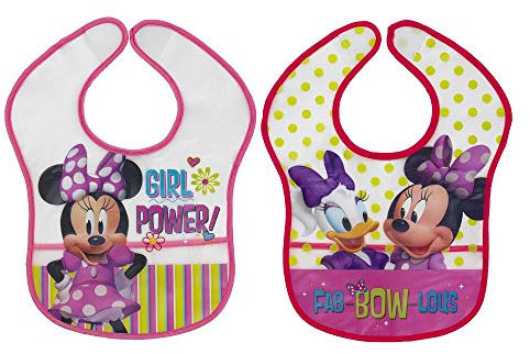 Interbaby MN-BIBPACK-1-20 Pack 2 Stück Lätzchen Plastifiziert - Disney Minnie Mouse, transparent, 100 g