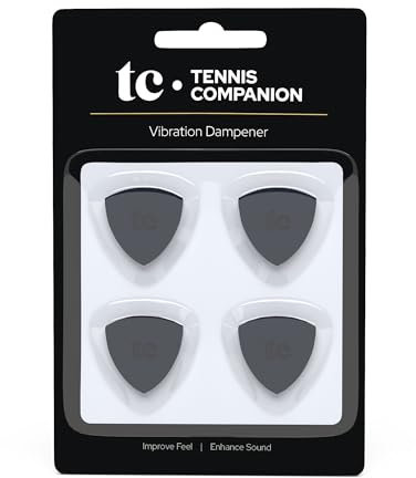 TennisCompanion - Tennisdämpfer für Schläger Tennisstoßdämpfer Tennisvibrationsdämpfer für verbessertes Gefühl und verbesserten Klang 4er-Pack Tennisdämpfer schwarz