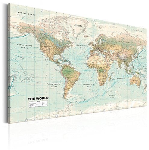 murando Acoustic Canvas Wall Art 120x80 cm / 47 x 32 picture with acoustic foam sound absorption print image Artwork 1 pc room acoustics soundproofing world map k-A-0207-b-d