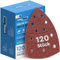 EffektWerk Carta vetrata Delta (confezione da 120, 11 fori), platorelli abrasivi triangolari 105 x 152 mm per levigatrici mouse, grana multipla (40, 60, 80, 120, 180, 240)