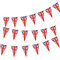AhfuLife Union Jack Großbritannien Wimpelkette Fahnenkette Flaggenkette, 1 Stück 30 UK Flaggen Beidseitig Rechteck Stoff UK Wimpel Girlande für 2025 VE-Day 80. Jahrestag EM Eurovision Party Bar Deko
