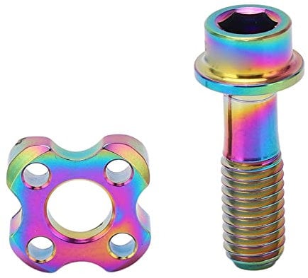 VGEBY Front Derailleur Screw Gasket, Bike Front Derailleur Screw Gasket Kit Hollow Titanium Alloy Folding Bicycle Derailleur Screw Accessory(Colorful) Bicycles And Spare Parts
