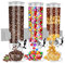 CHAODI Food Dispenser - Wall Mounted Cereal Dispenser with Three Chambers, Triple Canister for Storing Candy, Airtight, Clear Container with 3 Cups