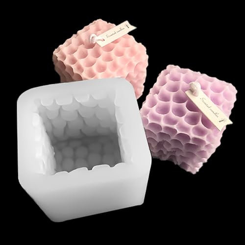 Kerzenform Silikonform, 3D Wabenwürfel, DIY Bubble Candle Mold für Seife, Kerzen, Duftstein, Heimdekoration