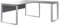 Composad | Scrivania della Linea DISEGNO, Scrivania Angolare, Scrivania PC ad Angolo, (LxAxP) 170x74,50x80+90 cm, Colore Grigio Cemento, per ufficio, Studio, Made in Italy