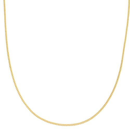 Kritz Collier Femme Chaîne Maille Gourmette Fine 1,5 mm plaqué Or - Collier Fin Hypoallergénique Longueur 40 45 50 55 Cm - Bijoux Mode Cadeau (45)