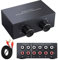 XMSJSIY 4-Way Bi-Directional L/R RCA Stereo Audio Switcher, 2 in 4 Out or 4 in 2 Out, RCA Audio Switch L/R Sound Channel Audio Splitter Audio Selector Switch Box for DVD Stereo Speaker CD Player