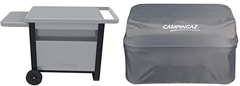 Campingaz Deluxe Trolley, grill trolley for all Attitude BBQs, Master Plancha and BlueFlame Plancha & Attitude 2100 Cover Heavy Duty Waterproof BBQ Cover with PU Coating Weatherproof Pull