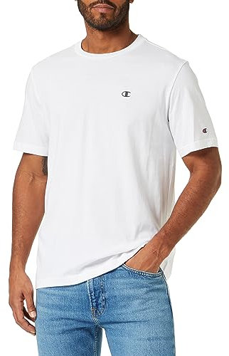 Champion Legacy Basics-S-s Crewneck T-Shirt Homme, Blanc, Large