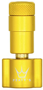 Peaty's CO2 Tyre Inflator Head Only - Unique Compact Straight Line Design for Maximum Airflow & Rapid Inflation, Presta Valve Compatible Bike Tire Pump for Mountain, Road & Gravel Bikes - Gold