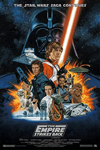 star wars empire strikes back 3 A0 Poster on Canvas - Filmkunstposter in verschiedenen Größen für Wohn- oder Schlafzimmerideen. Randlose Kultfilmbilder, klassische ikonische 70er, 80er, 90er Jahre, V