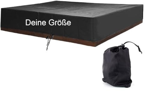 Housse de protection pour bac à sable sur mesure - Respirante - Imperméable - Coupe-vent - Pour bac à sable - Noir - Toutes les tailles - Sur mesure - 131