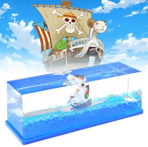 One Piece Model Ship,Modèle Fluide de Bateau de croisière en Acrylique,Bateau Insubmersible Décoration,Ornements Bureau Décoration Modèle Bateau Croisière