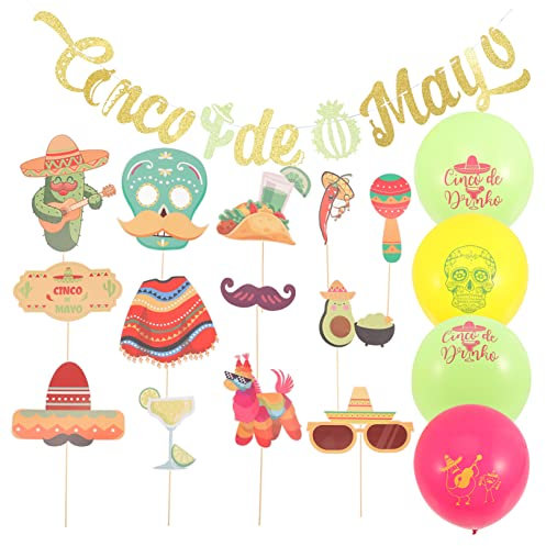 SAFIGLE Kuchendekoration 4 Sätze Foto Requisiten Party-herzstück Dekorationen Für Sommerpartys Lama- Mexikanische Fiesta- Partyschmuck Taco Banketttisch Schreibtisch Papier