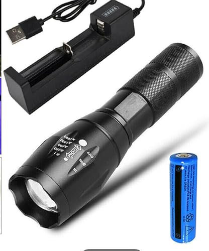 TSARLTD Rechargeable 200000LM Powerful LED Tactical Flashlight Super Bright Zoom Torch