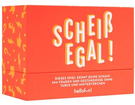 Hellofun! SCHEIßEGAL!, Das lustigste Brettspiel für Erwachsene, 200 Fragen und Geständnisse ohne Scham und Peinlichkeit